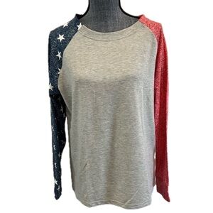 Gray Star Patterned Women's Top